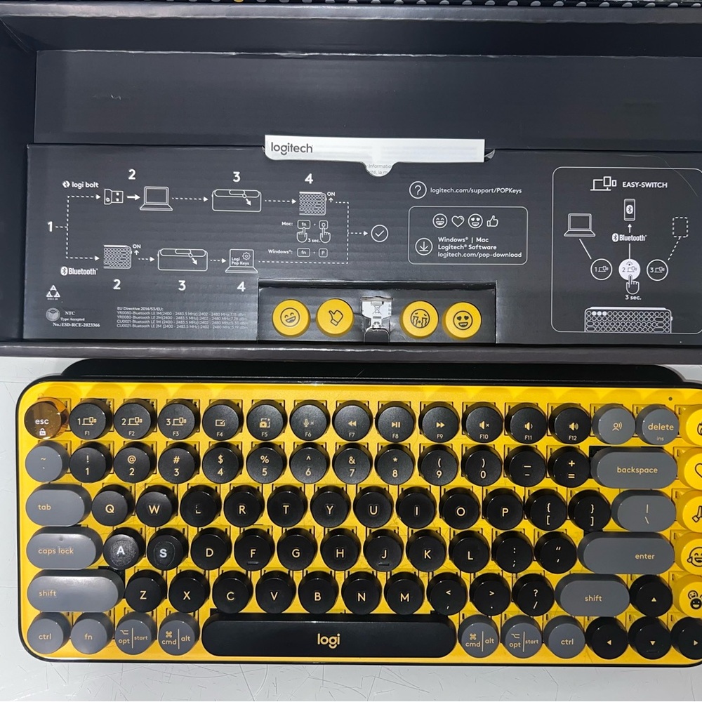 Logitech Popping Vibrant Yellow and Black Keyboard - Picture 2 of 3
